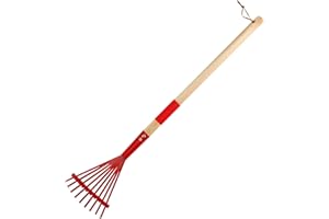 Kids Rake 27'' Lawn Rakes for Leaves Detachable Wooden Handle Rake for Kids Child Size Gardening Tools for Patio, Lawn & Gard