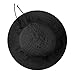 Linen Wide Brim Summer Beach Sun Hat for Women Foldable Travel Packable UV Bucket Cap (Black)