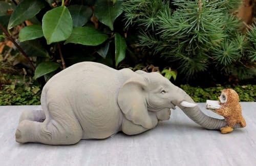 Unrand Miniature Dollhouse FAIRY GARDEN Figurine Owl Reading Book to Elephant by I.E.Y.online-store
