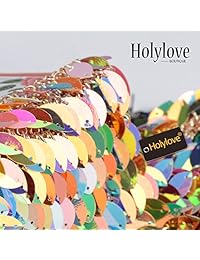 Holylove HLBN5 - Cadena de cuerpo con lentejuelas, sujetador de bikini, joyas, collares, vestidos de fiesta de verano, aleación, HLBN5 Colorful