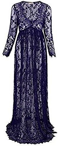 Nilover Women's Maternity Dress Sexy Lace Photography Maxi Dress