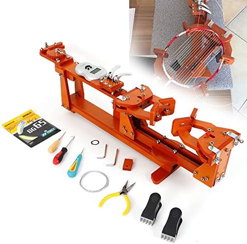 60LB Badminton Racket Stringing Machine Tennis Tabletop Racket Threading Machine with Tools and Accessories Personal DIY 【Winch Type 】Tennis, Squash and Badminton Racket Stringer Threading Machine