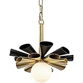 Varaluz Daphne 1-Light Small Pendant - Matte Black/French Gold