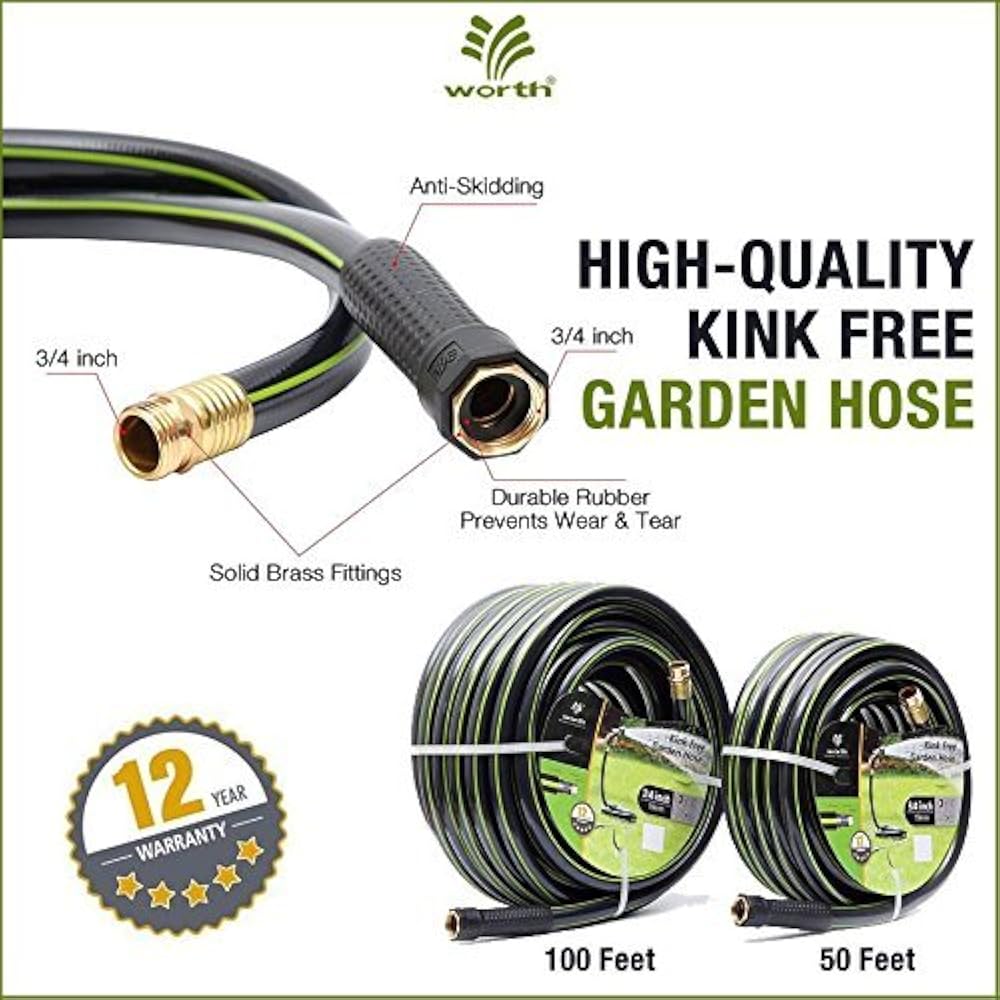 3/4'" 50ft. Garden Hoses NoKink Tested Home Contractor Approved 12