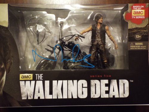 Norman Reedus Signed Daryl Dixon / The Walking Dead Deluxe McFarlane Figure With Chopper..JSA COA