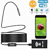 PECHAM 11.5FT Wireless Endoscope, WiFi Borescope Inspection Camera 2.0 Megapixels HD Snake Camera Ip68 Waterproof for Android and IOS Smartphone, iPhone, Samsung, Tablet