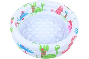 AKOZON Round Inflatable Baby, Swimming Pool Portable Small Number Dies Toddlers Kiddie Pools Stamps and Children Little Pump Cartoon Dinosaur Indoor Outdoor for Kids Girl Boy