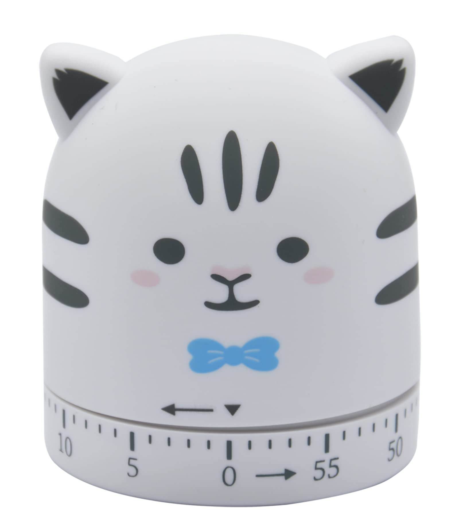 Ranvi Cute Tiger Shaped Time Manager Mechanical Kitchen Timer for Kitchen, Study, Daily (White)