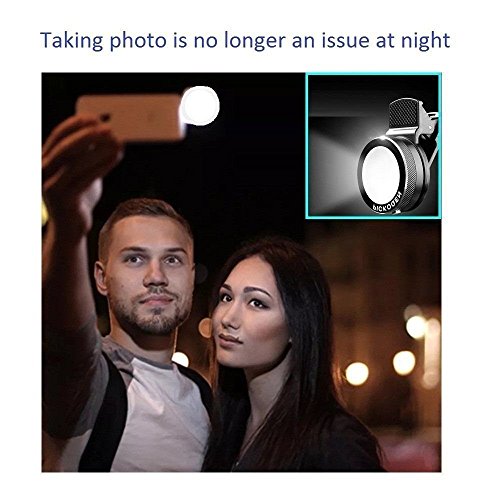 Universal Clip-On Mini LED Light Portable Pocket Spotlight for iPhone, iPad, iPod, Samsung, LG, Motorola, HTC, Nokia, Cell Phones and Tablets Camera Video Light (Gold)
