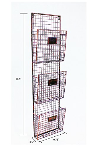 3 Pocket Wall File Holder Finish: Copper