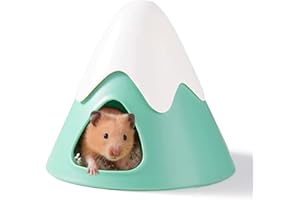 Acsist Hamster Hideout, Snowy Mountain Shape Hamster Hide House,Cute Small Animal Habitat Hideaway Hut for Syrian Hamsters, Mice, Gerbils, Rats (Green)