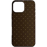 Dark Brown Minimal Mocha Colored Polka Dot Design Case for iPhone 16 Pro Max