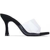Cape Robbin Clear Sexy High Heels for Women, Transparent Open Toe Shoes Heels for Women