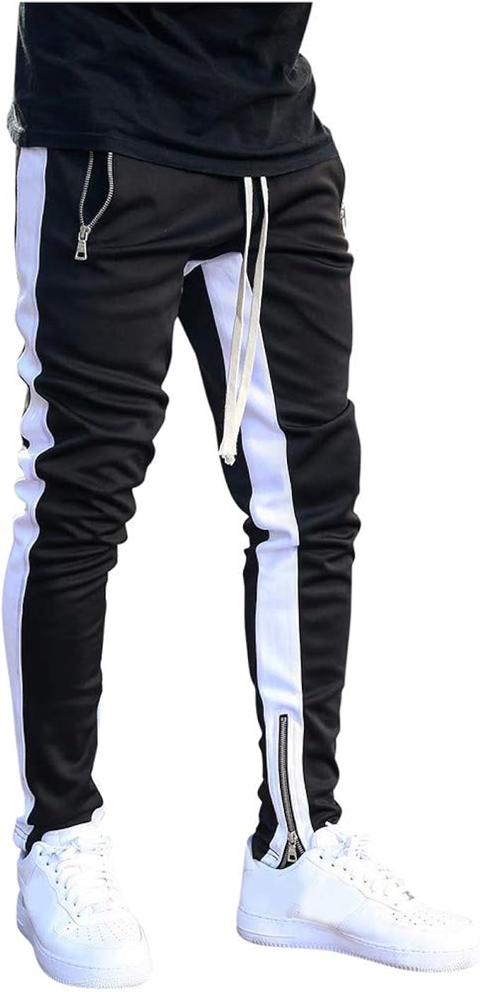 mens joggers with side stripe