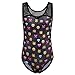 BAOHULU Girls's One Piece Sparkle Gymnastics Tank Leotards-Sparkle Galaxy Butterfly Pumpkin Print Cosplay Costumes Halloween Clothes (Tag.No 12A (recommended age 11-12 Years), BlackEmoji)