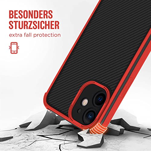 moex Leap Case Compatible with Apple iPhone 12 Mini Case with Camera Protector and Screen Protector, Comprehensive Protection, Shockproof Case, Hard Back Case - Fire Red