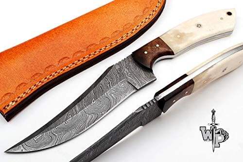World Points Handmade Custom Damascus Steel Hunting Knife/Blade/with Sheath/1-Piece-MR-1117