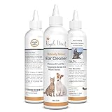 All Natural Dog & Cat Ear Cleaner - Soothing & Gentle Cleansing Solution  Removes Dirt Wax & Odors - Professional Strength Natural Formula - Alcohol & Irritant Free - 8 Oz