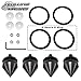 Rolling Gears JDM Bumper Quick Release Front Rear Bumper Fasteners, Spike 4 Piece (Black), 8 x O-Ring