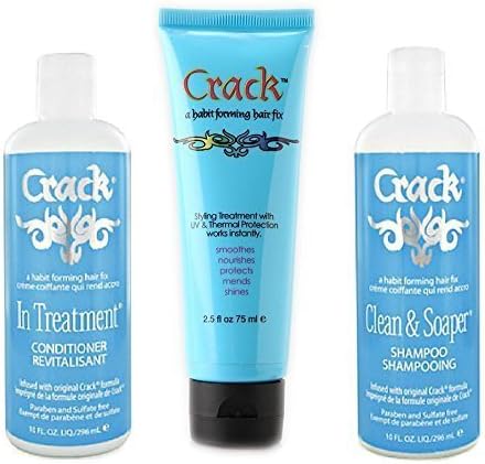 Crack: Anri-Frizz Styling Treatment Cream 2.5 oz with Improved Shine Shampoo 10 oz and Protective Leave-In Treatment Conditioner 10 oz