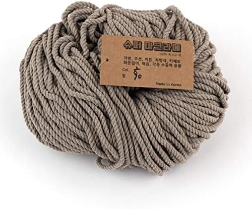 Super Macrame Cord 4mm x 87yd (80m) Beige Color Natural Cotton Handmade Wall Hangings Plant Hanger Crochet Dream Catcher DIY Craft Rope