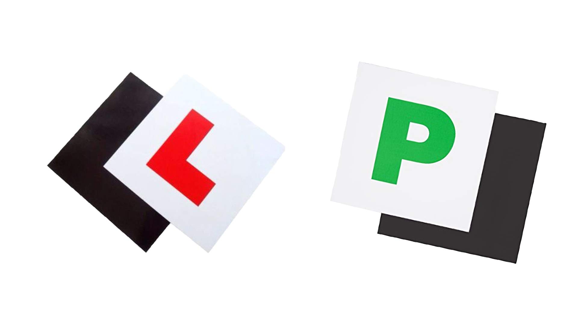 Fully Magnetic Red L Plates 2 Pack and Green P Plates 2 Pack Learner Plates for Car Magnetic Strong Learner Sticker for New Drivers, Perfect for Driving Security