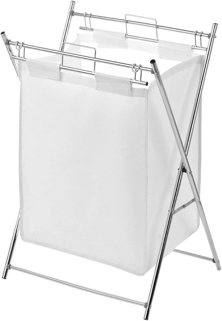 Cesto de basura genérico de color blanco con bolsa de almacenamiento