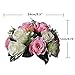 NUPTIO Pcs of 2 Fake Flower Ball Arrangement Bouquet,15 Heads Plastic Roses with Base, Suitable for Our Store's Wedding Centerpiece Flower Rack for Parties Valentine's Day Home Décor (Pink & White)