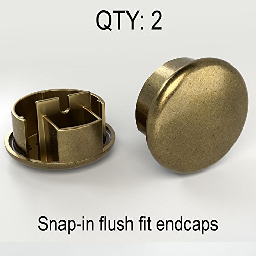 12 ft. Handrail Kit Shipped in 2 Pieces with Splice. Genuine Black Walnut Bonded to Aluminum core, 6 Antique Brass Brackets + Flush Endcaps, 1.6" Round