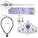 COGGIFEL Princess Rapunzel Wig Crown Scepter Gloves Necklace Earrings Rapunzel Party Gifts Princess Costumes Accessories Girls Purple