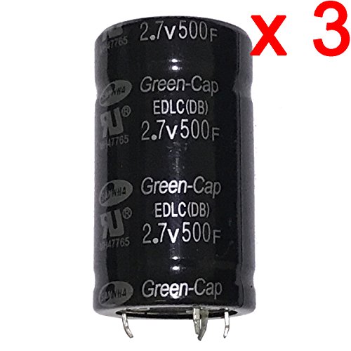 Daoki 3 pcs farad capacitor 2.7v 500f 35x60mm super cap…