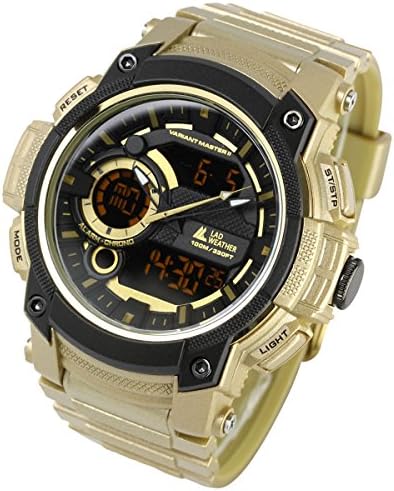 LAD WEATHERDigi-Ana Watch Dual time + Analog Display Stopwatch Timer Alarm Camouflage Combat Military