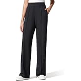 G4Free ShiftReady Women's Yoga Dress Pants with Pockets Wide Leg Work Pants High Waisted Dressy Casual Trousers