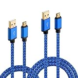 Galaxy S6 S7 Edge Charger, HI-CABLE Fast+ [2pack 10ft 3ft] USB2.0 A to Micro B Quick Speed Braided Long Charging Cord For Samsung, Note 4/ 5,S4 S5 Active, Tab A S2 Pro, PS3/ 4, Android Phone (Blue)