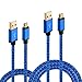Galaxy S6 S7 Edge Charger, HI-CABLE Fast+ [2pack 10ft 3ft] USB2.0 A to Micro B Quick Speed Braided Long Charging Cord For Samsung, Note 4/ 5,S4 S5 Active, Tab A S2 Pro, PS3/ 4, Android Phone (Blue)