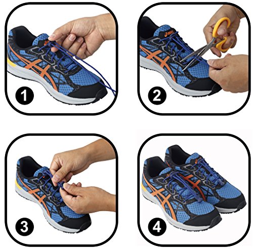 image for No Tie shoelaces, Komking Tieless shoelaces Stretch shoelaces Trim to 