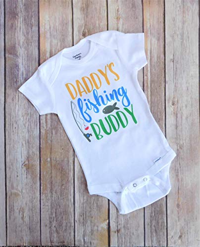 Little Boy Onesie 3 to 6 Months - Daddy's Fishing Buddy - Baby shower Present