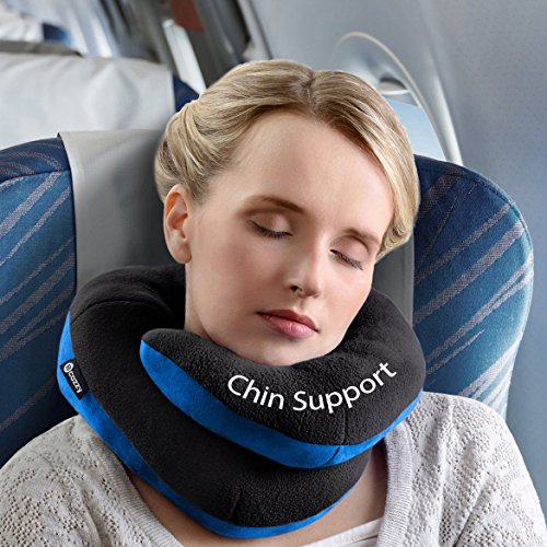 BCOZZY Chin Supporting Travel Neck Pillow Supports the Head, Neck and