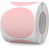 500 PCS Color Coding Round Stickers 3 Inch Vinyl Pink Dot Sticker Removable Writable Circle Floor Labels for Inventory Garage Sale Price Tags