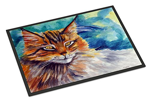 Caroline's Treasures 7421MAT Maine Coon Cat Watching You Doormat 18x27 Front Do…