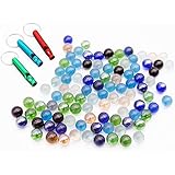 200 PCS Beautiful Player Marbles Bulk for Marble Games,1/2inch Multiple Colors(3Whistle for Free)