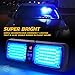 Xprite Blue 86 LED SunShield Sun Visor Emergency Strobe Lights 12 Flash Modes Hazard Police Warning Light for Law Enforcement Vehicle