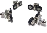 Linwnil 4x Double Shower Door Rollers 25mm Twin Wheel Zinc Alloy Height view 6