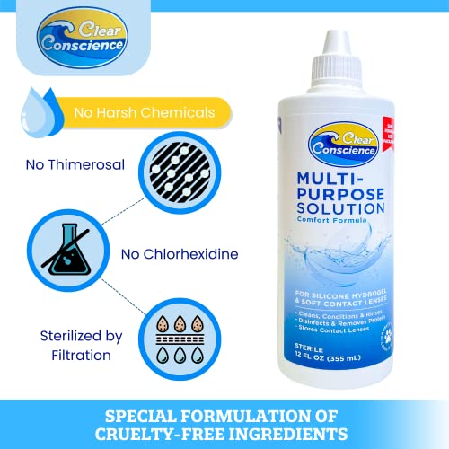 Clear Conscience Contact Lens Solution 12oz MultiPurpose Soft and