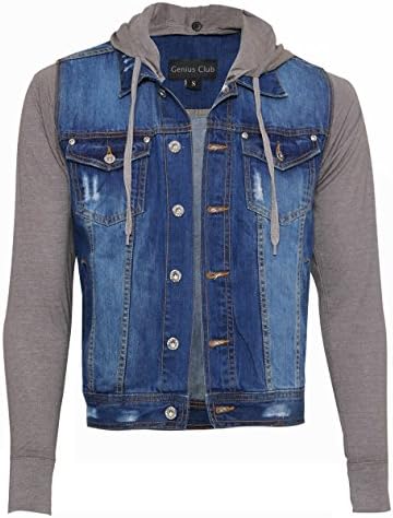 Men's New Quality Stone Washed Denim Jacket W Detachable Hood