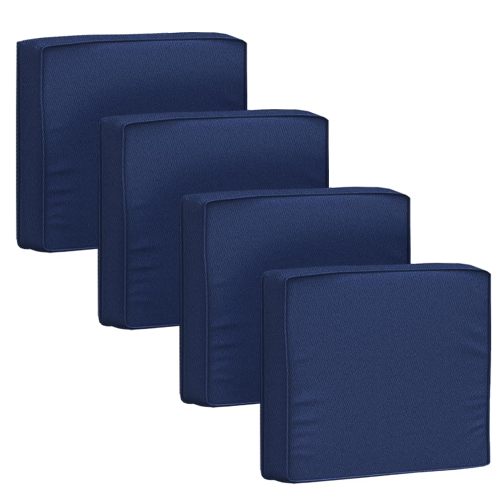 Photo 1 of Jadoxy Outdoor Cushion Covers 4 Pack Waterproof&Fade Resistant Zipper Patio Furniture Cushion Covers for Couch,Sofa,Chair (Replacement Covers Only) (19×19×3, Dark Blue)
