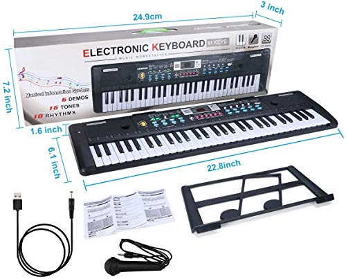 TOYSBBS-Kids-Piano-Keyboard-61-Keys-Electronic-Piano-Keyboard-for-Kids-Multifunction-Portable-Music-Instrument-Birthday-Xmas-Gifts-for-Kids-Toys-for-3-4-5-6-7-Years-Old-Girls-Boys