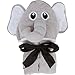 Baby Toddler Towels with Elephant Hood for Kids - Large Soft Gray Organic Bamboo Babies Blanket with Washcloths