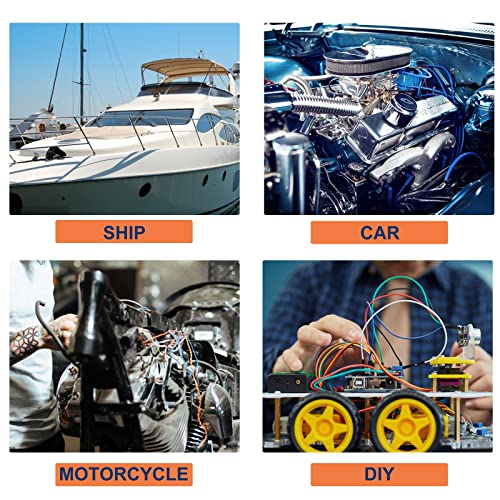 KF CPTEC 350PCS Heat Shrink Butt Connectors kit, Tinned Red Copper 1.0mm Marine Grade Waterproof Wire Connectors Kit, Insulated Electrical Connectors for Boat, Truck, Stereo,Joint