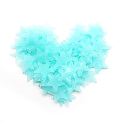 20 3D-Sterne auf einer dunklen Wand leuchtende Aufkleber leuchtende